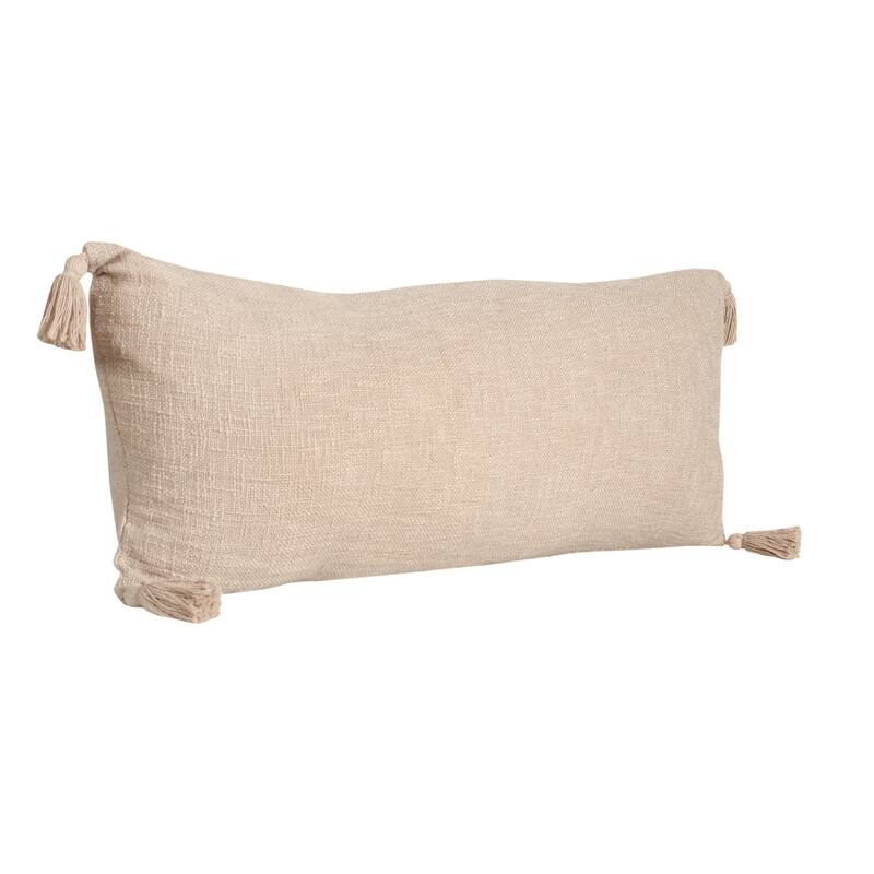 Sevita Solid Cotton Throw Pillow with Tassels