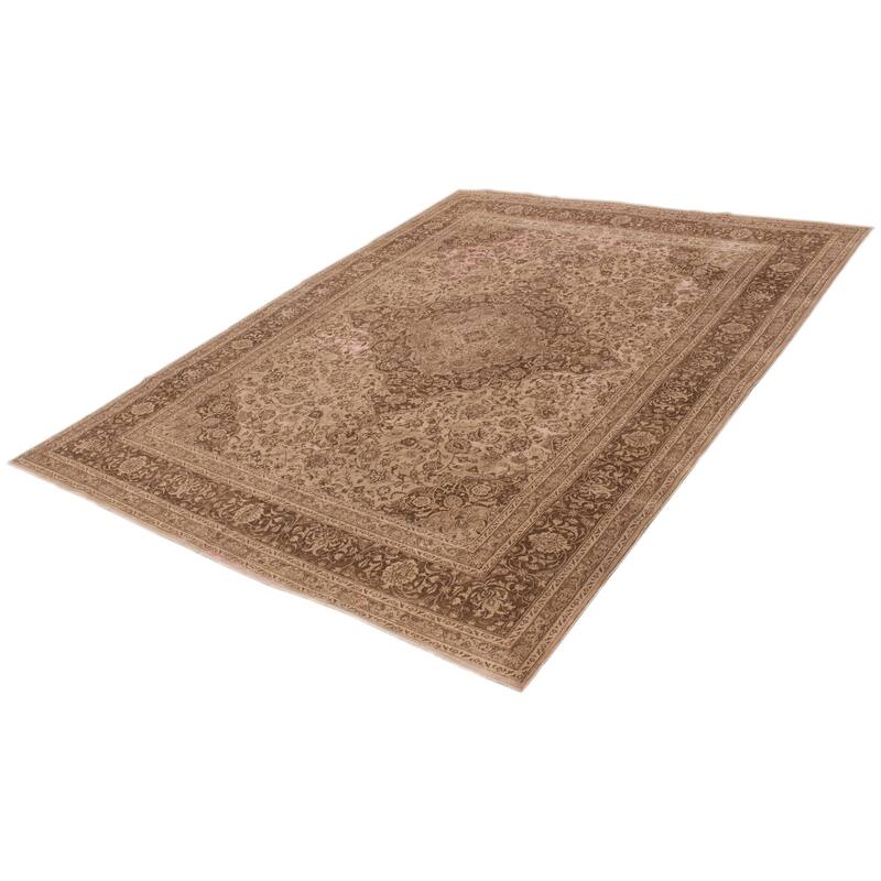 ECARPETGALLERY Hand-knotted Antalya Vintage Khaki Wool Rug - 9'6 x 12'2