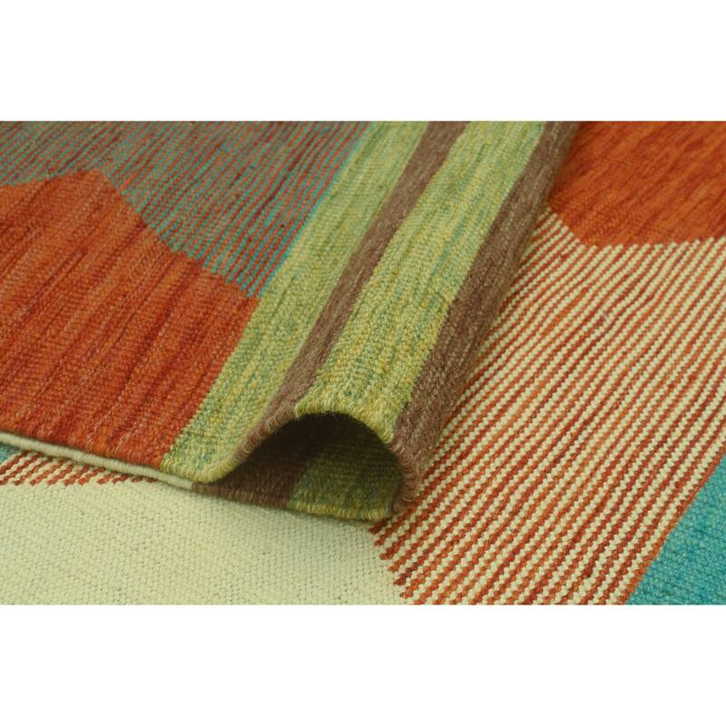 Hand-Woven Winchester Kilim Olaniyan Blue/Ivory Rug - 8'6" x 11'6"