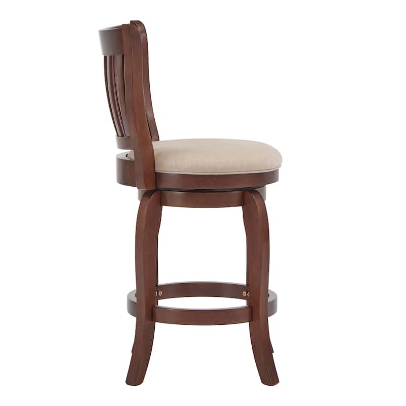 Ali Modern Linen High Back Swivel Stool by iNSPIRE Q Classic
