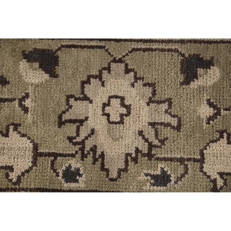 Earth Tone Oushak Area Rug Hand-Knotted Oriental Wool Carpet - 8'1" x 10'0"
