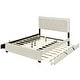 preview thumbnail 7 of 50, Button-Tufted Wingback Bed Velvet Frame Storage Platform Bed with 2 Drawers, Trundle Bed and Smart LED Light Bed Frame