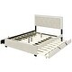preview thumbnail 19 of 21, Queen Velvet Storage Platform Bed with Trundle and LED Lights