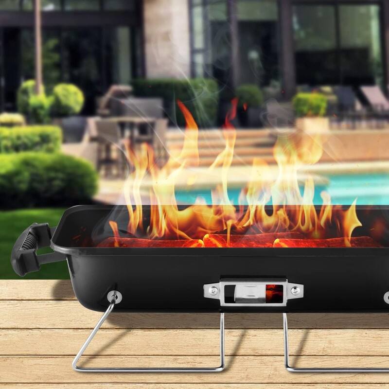 Portable Charcoal Grill, Tabletop Outdoor Barbecue Smoker