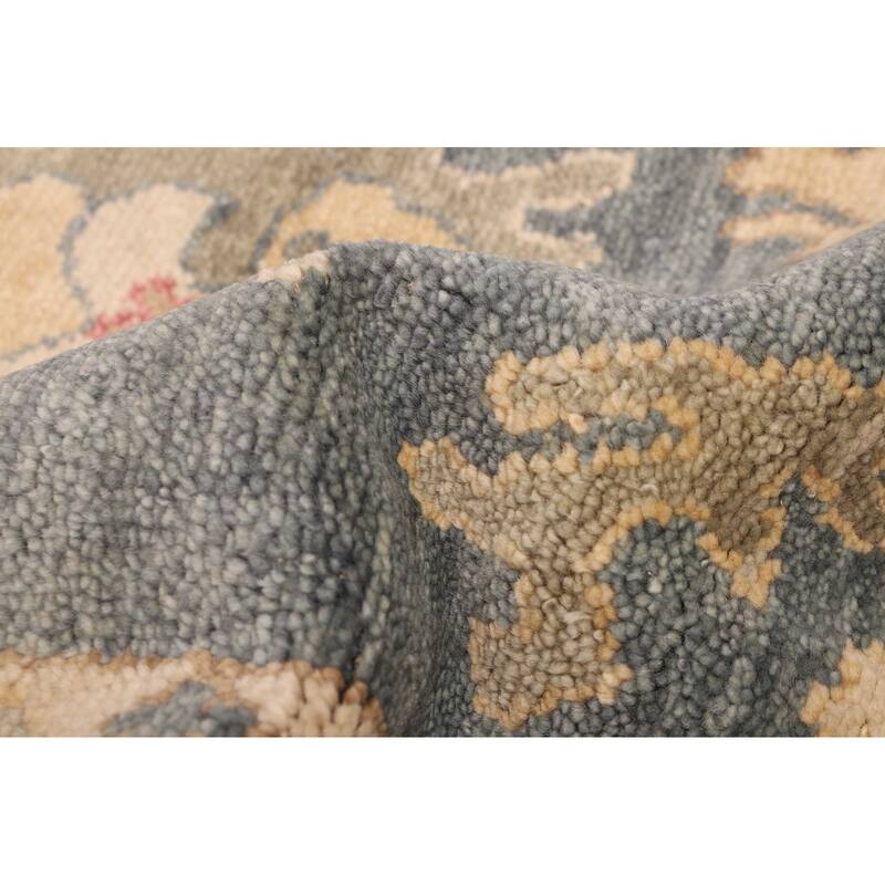 ECARPETGALLERY Hand-knotted Modern Oushak Dark Teal Wool Rug - 8'11 x 12'1