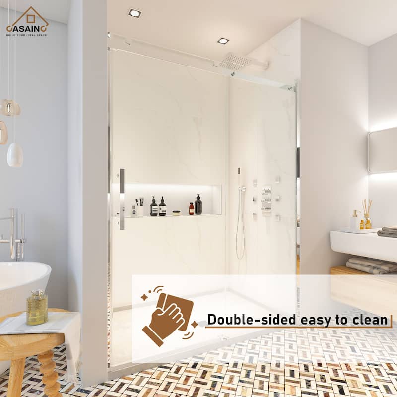 CASAINC 60"*76" Frameless Single Sliding Shower Door