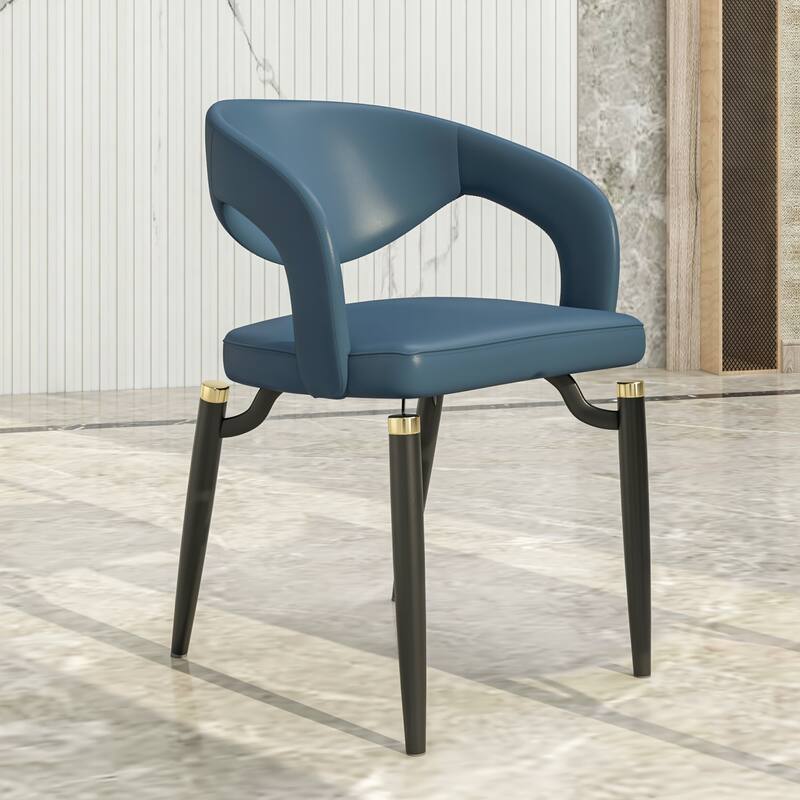 Entice Dining Chairs Upholstered Leather with Iron Legs Modern Accent Arm Chairs