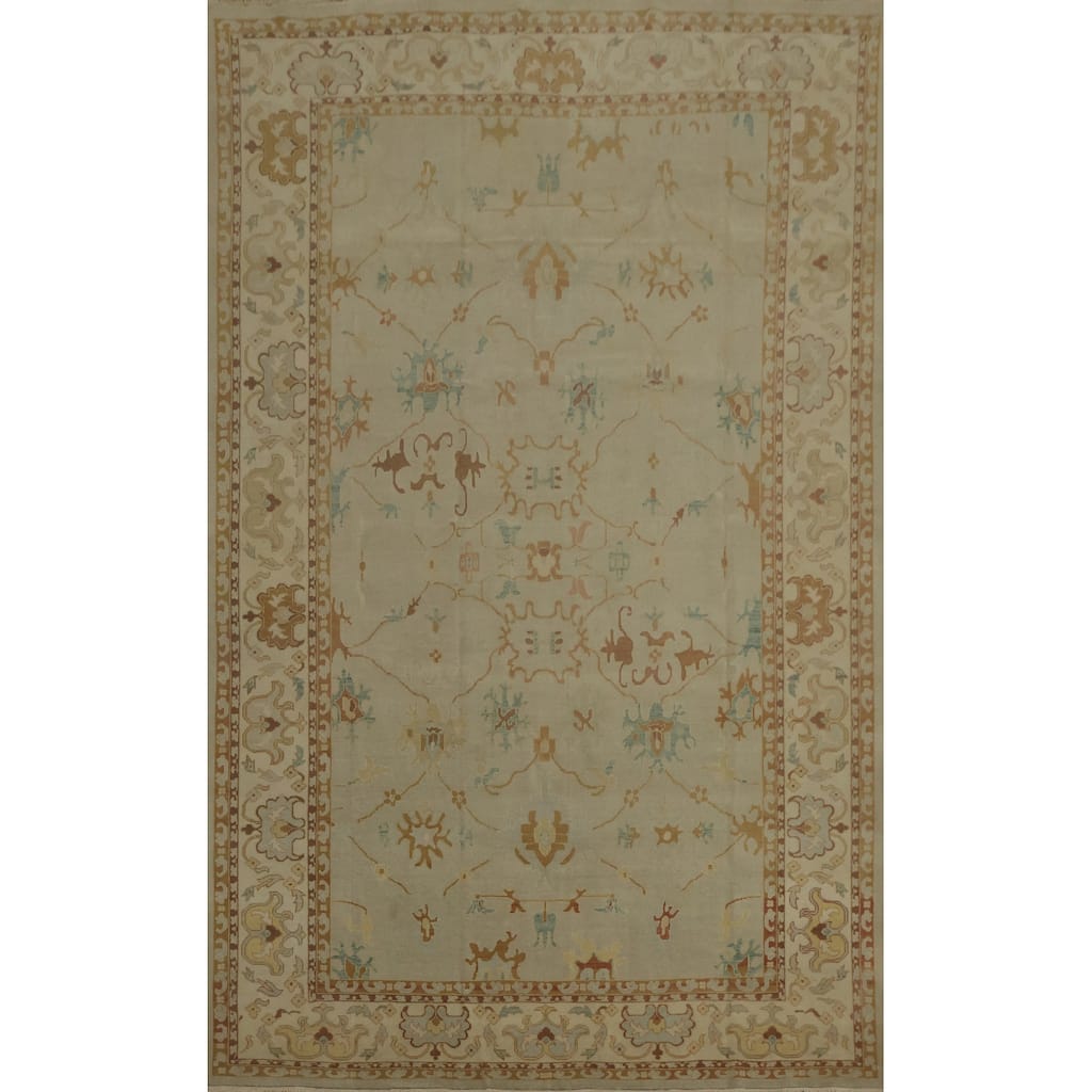 Hand Knotted Oriental 100% Wool Carpet Traditional Floral Greys & Charcoal Ziegler Area Rug - 12' 1'' X 8' 6''