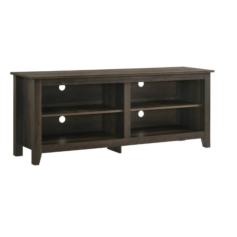 Trove TV Stand Media Cabinet w Open Shelves, Dusty Oak Brown 58 Inch