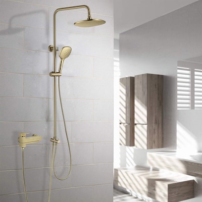 Wall Mounted 3-Function Rainfall Shower System With Tub Spout And Rough-In Valve