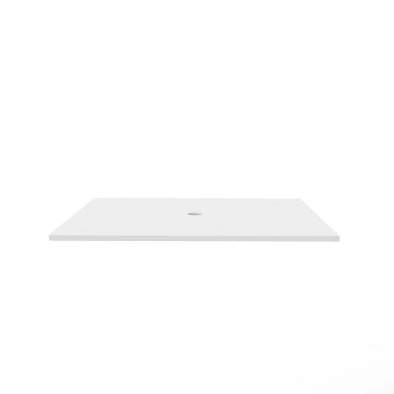 Thin Modern White Solid Surface Vanity Countertop - Sizes 24", 30", 36", 48", 60", 72", 84"