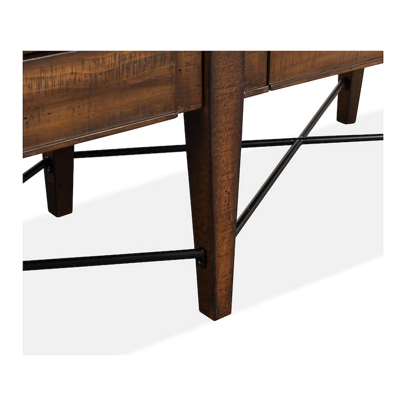 Magnussen Home Bay Creek Toasted Nutmeg Upholstered Bench - 58''W x 17''D x 19''H