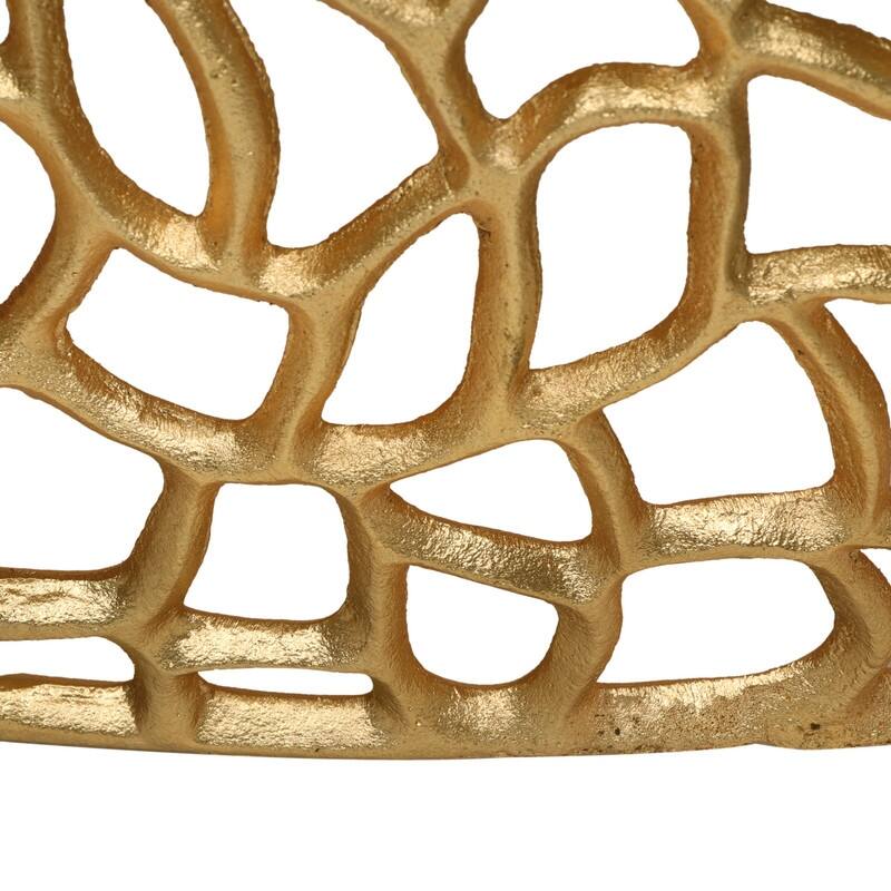 Modern Aluminum Round Coffee Table,Gold Drum Coffee Table Mesh Round Coffee Table