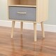 preview thumbnail 37 of 38, Kids Wood Side Table Nightstand With Fabric Drawer and 2-Tier Shelf