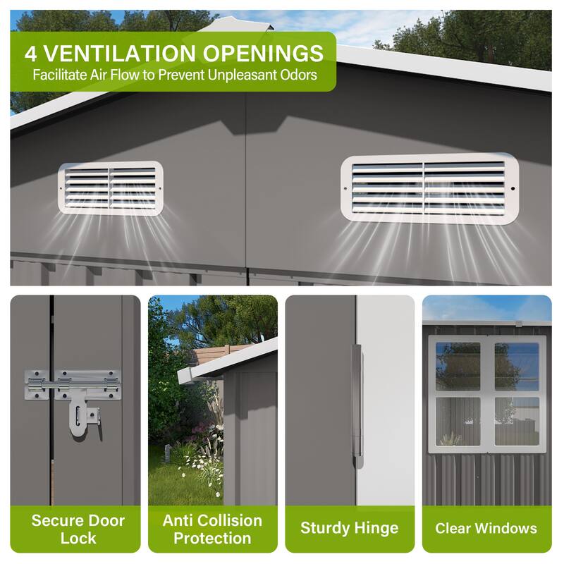 10x14FT Outdoor Metal Storage Shed
