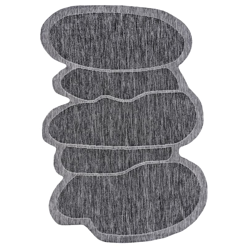 JONATHAN Y Jasper Modern Rustic Abstract Indoor/Outdoor Shaped Area Rug