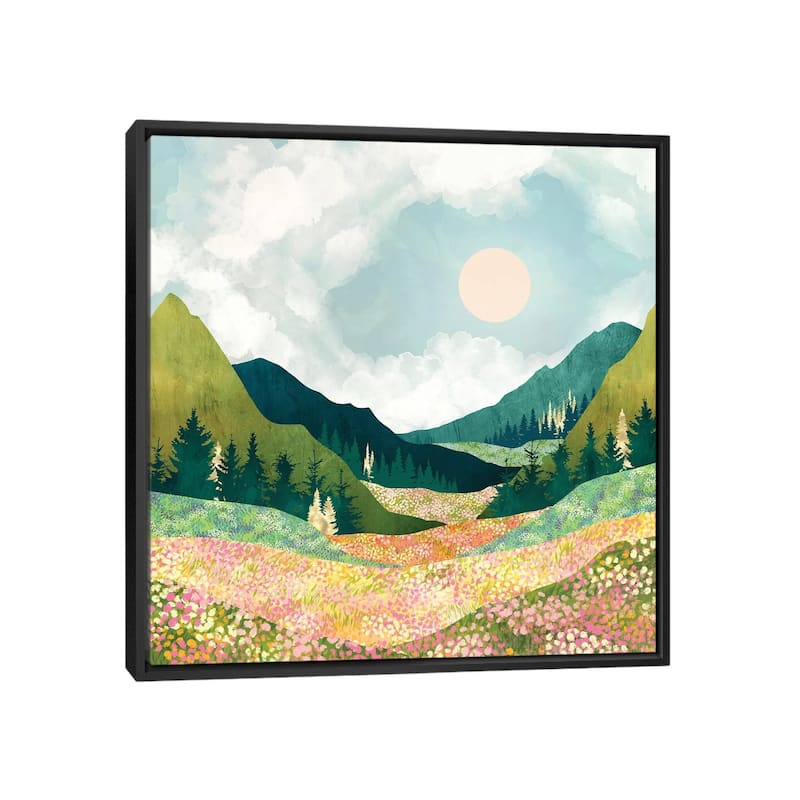 iCanvas "Spring Flower Vista" by SpaceFrog Designs Framed Canvas Print - Black - 37x37