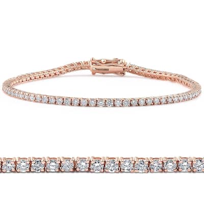 2 Ct Lab Grown Diamond Tennis Bracelet 7" Rose Gold