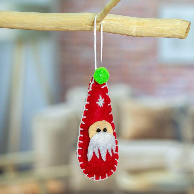 Novica Handmade Christmas Drop Felt Ornament