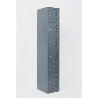 Metal garage storage cabinet, six separate storage compartments - 70.98-inch steel lock cabinet