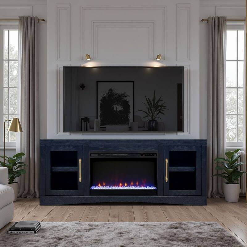 Bridgevine Home Heritage 65 inch Fireplace TV Stand, for TVs up to 75 inches