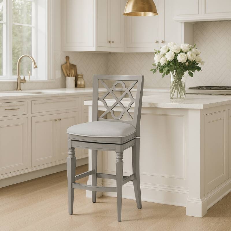 Maven Lane 31" Highland Swivel Bar Height Kitchen Stool - Aged Grey