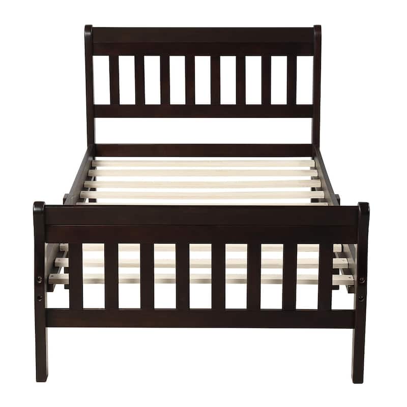 Wood Platform Twin Panel Bed Frame