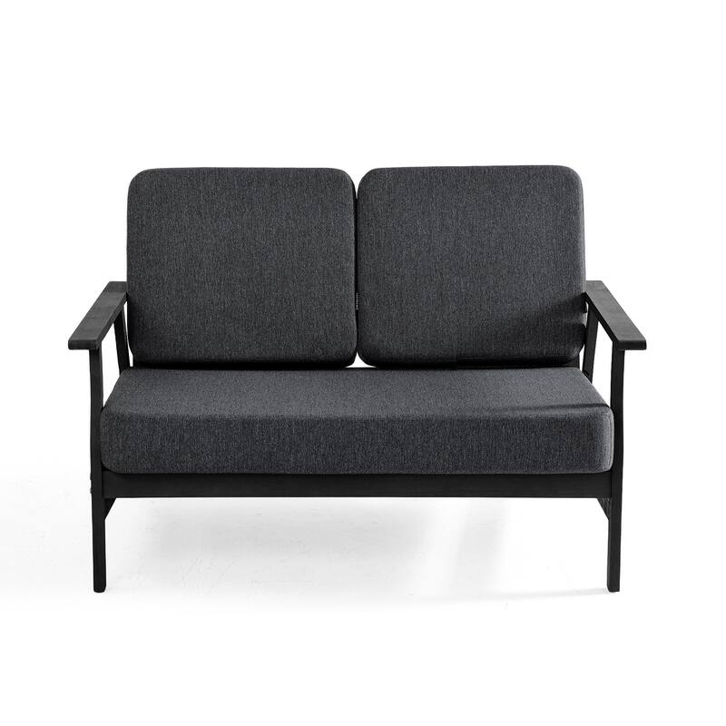 Casual Wood Cushioned 5-Piece Outdoor Patio Conversation Set