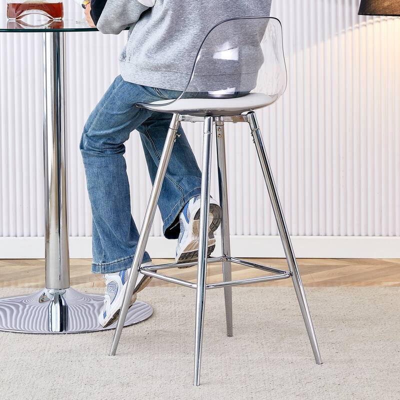 Roomfitters Upholstered Bar Chairs with Metal Legs, Small Accent Chairs for Dining or Living Room Use