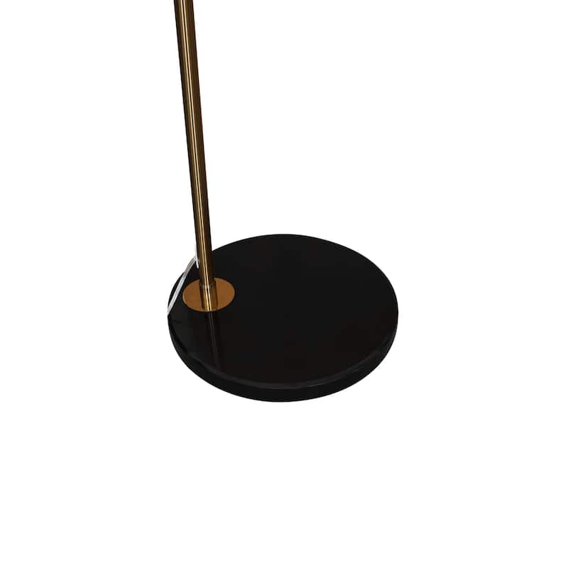 Floor Lamp with Black Marble Base and Metal Lamp Shade Arco Collection - 76"