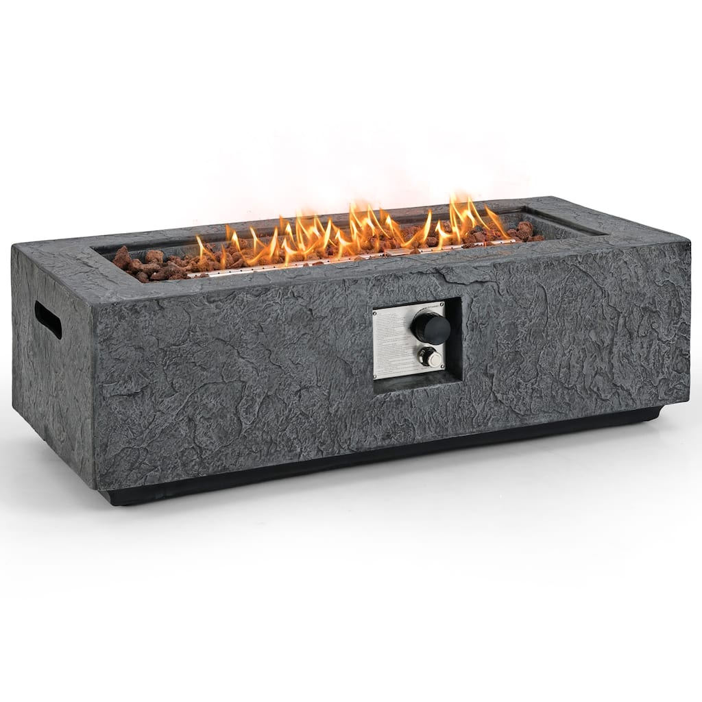 Gymax 42.5'' Magnesium Oxide Propane Gas Fire Pit w/Stainless Steel