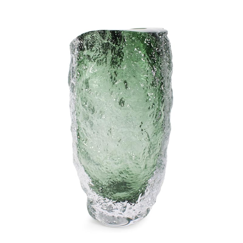 Emerald Crystalized Glass Vase
