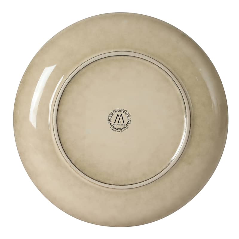 Gibson Elite Jasper 16 Piece Plates and Bowls Reactive Glaze Dishes Stoneware Ceramic Dinnerware Set - Service for 4