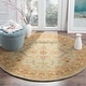 preview thumbnail 7 of 32, SAFAVIEH Handmade Heritage Alexia Traditional Oriental Wool Rug 6' x 6' Round - Green/Gold
