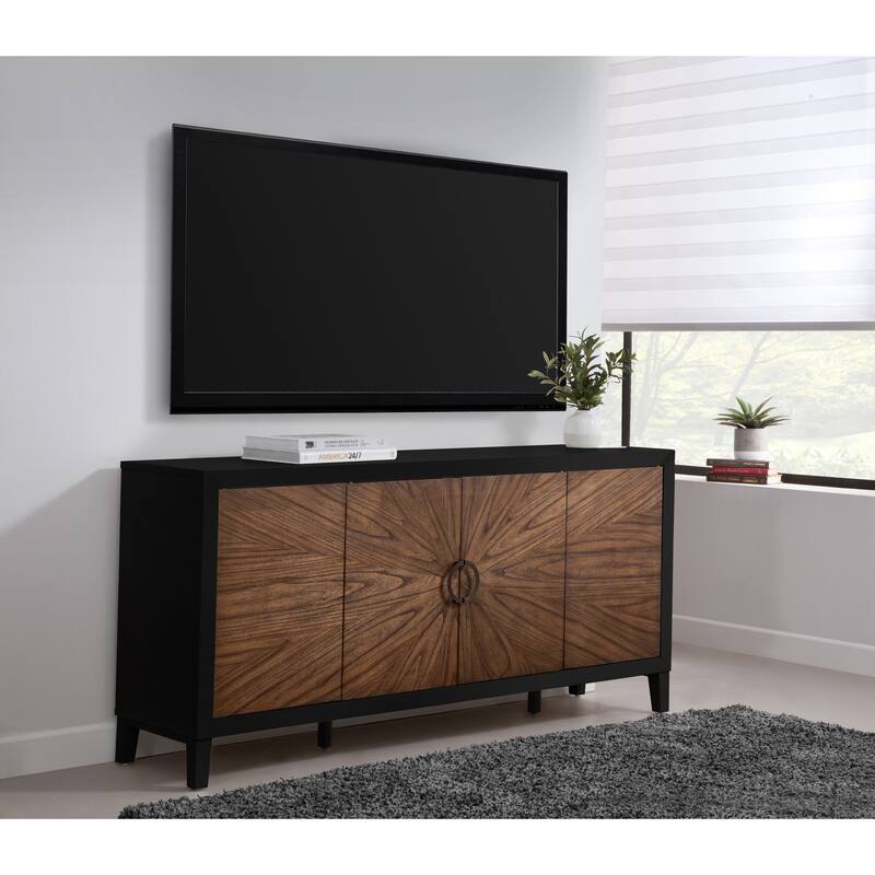 San Tropez 68-Inch TV Stand - Black and Brown