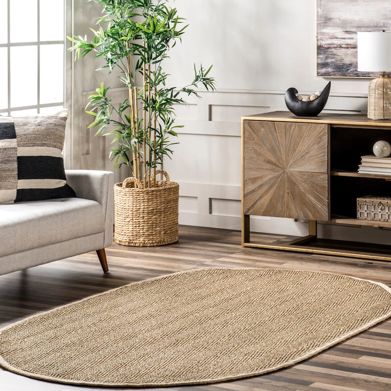 Nuloom Geometric Natural Fiber Seagrass Chevron Area Rug