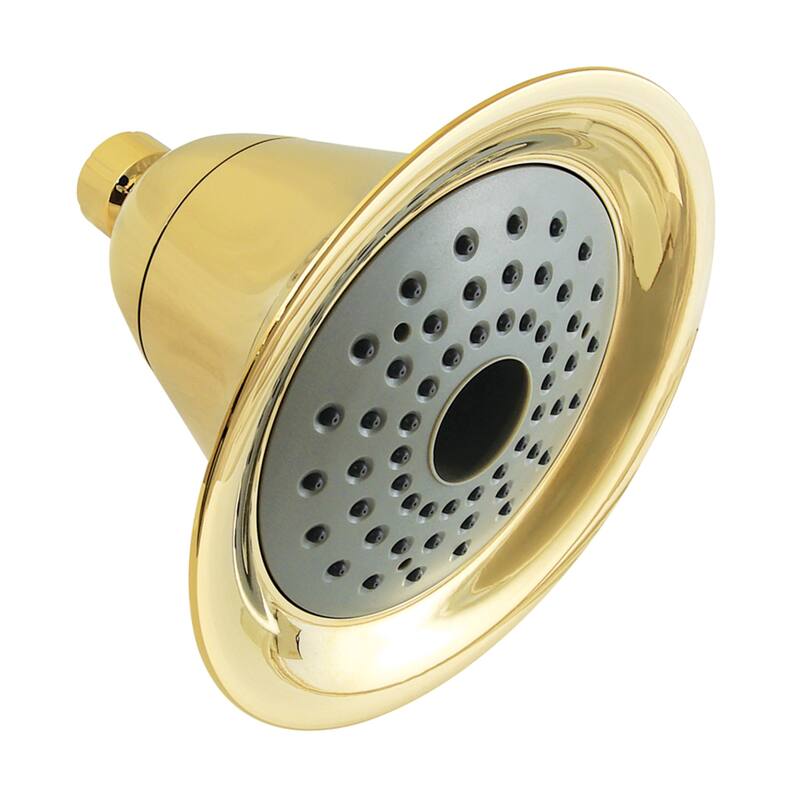 Kingston Brass Shower Scape 6-Inch Plastic Adjustable Shower Head - Polished Brass