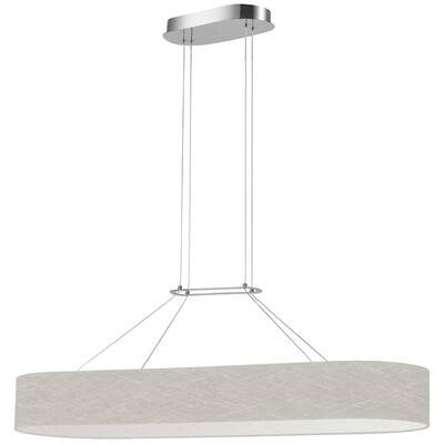 46W Horizontal Pendant, Polished Chrome with Cream / Clear Shade