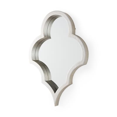 Geneva Silver Wood Frame Moroccan Inspired Mirror - 23" x 34"