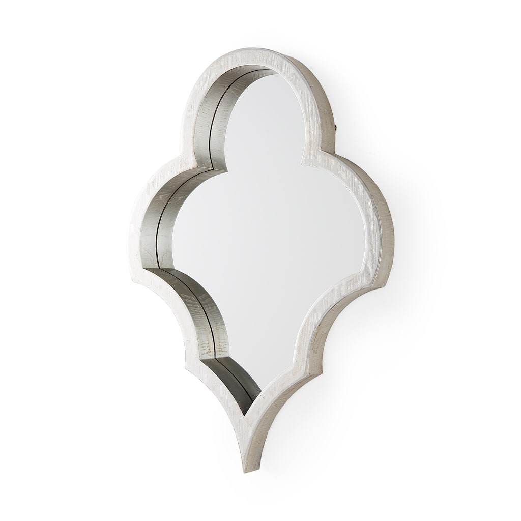 Geneva Silver Wood Frame Moroccan Inspired Mirror - 23" x 34"