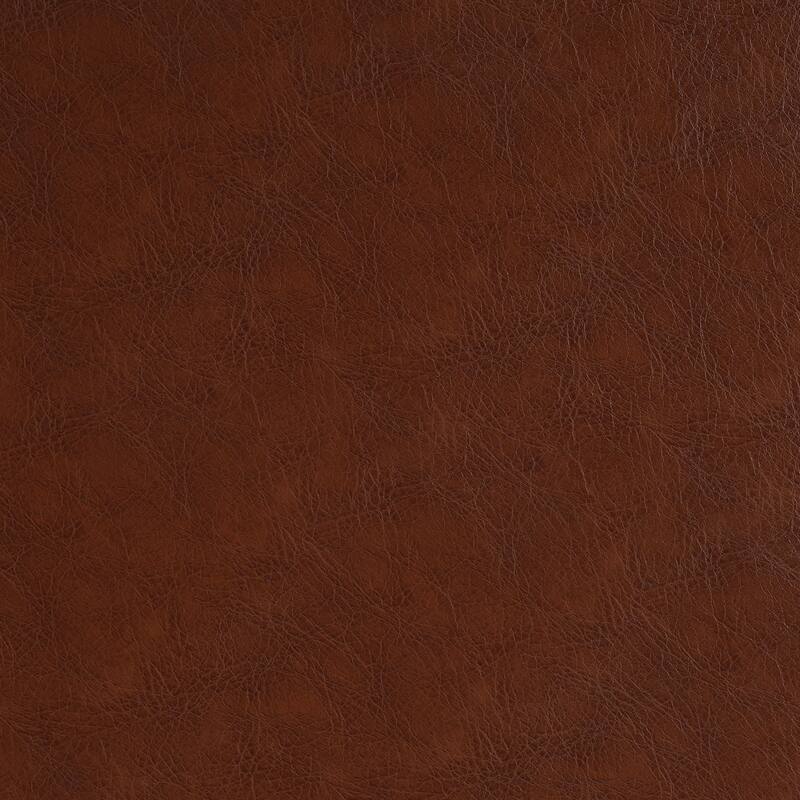 PU Leather Round Ottoman - Classic Brown Upholstered Accent Furniture