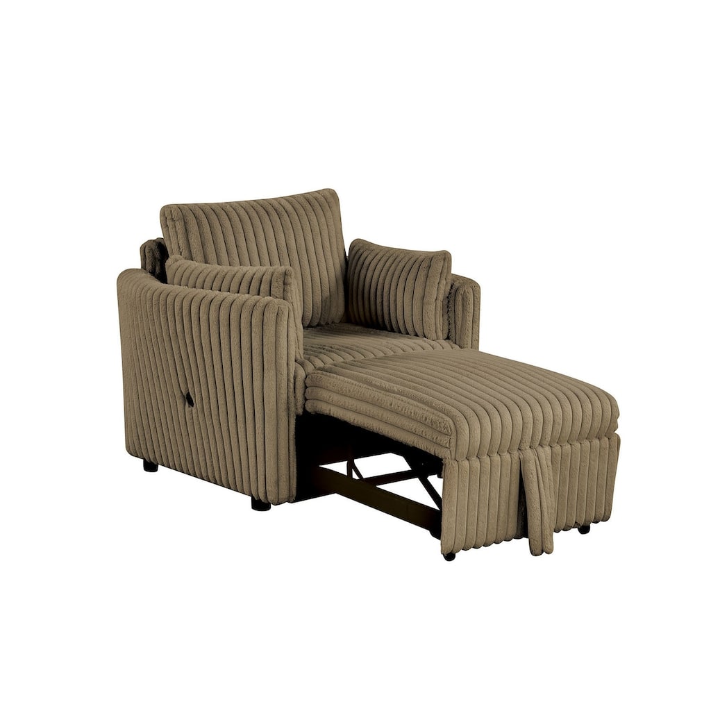 Contemporary Brown Upholstered 1pc Chair w USB Ports