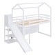 preview thumbnail 5 of 15, Twin Size House Loft Bed with Slide, Shelves, Light and Climbing Ramp