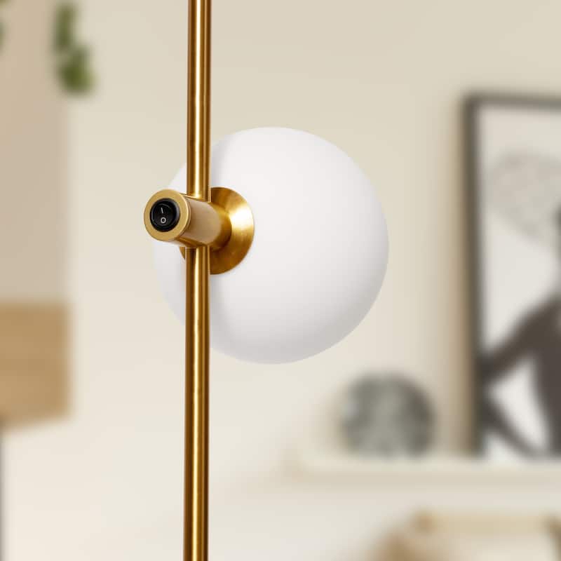 Brightech Equinox 2-Light Antique Brass LED Wall Sconce with 2 Adjustable Heads