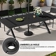 preview thumbnail 15 of 39, 11/13-Piece Outdoor Aluminum Dining Table Set Rectangular Table with Umbrella Hole and Stackable Chairs