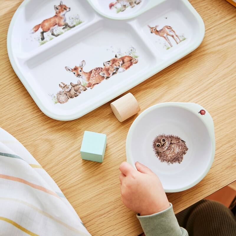 Royal Worcester Wrendale Designs Little Wren Tray & Bowl Set - 0.7" H x 8.1" L x 10.5" W