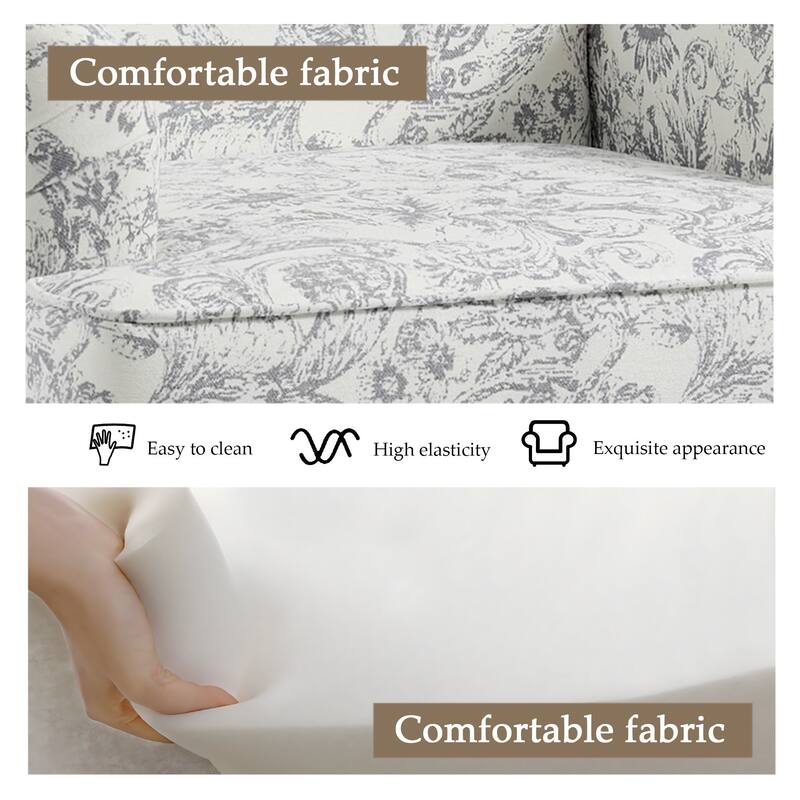 Linen Upholstered Armchair Nailhead Trim Accent Chair