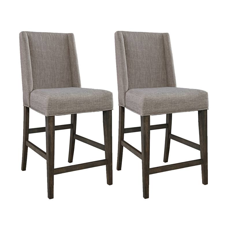 Double Bridge Dark Chestnut Upholstered Counter Chair (Set of 2) Bed