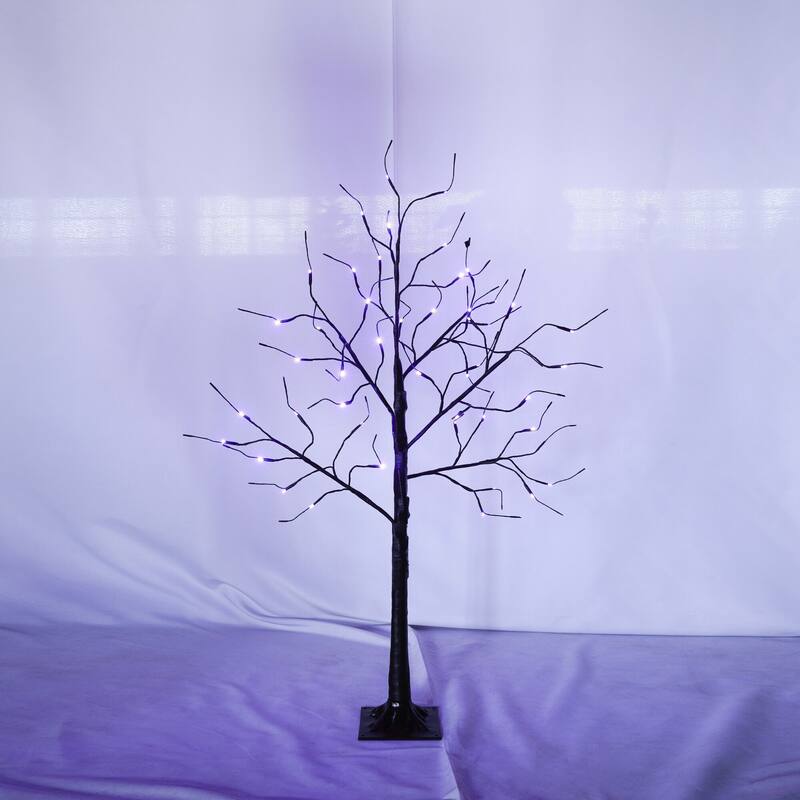 3 Pack Halloween Spooky Tree with Purple Lights