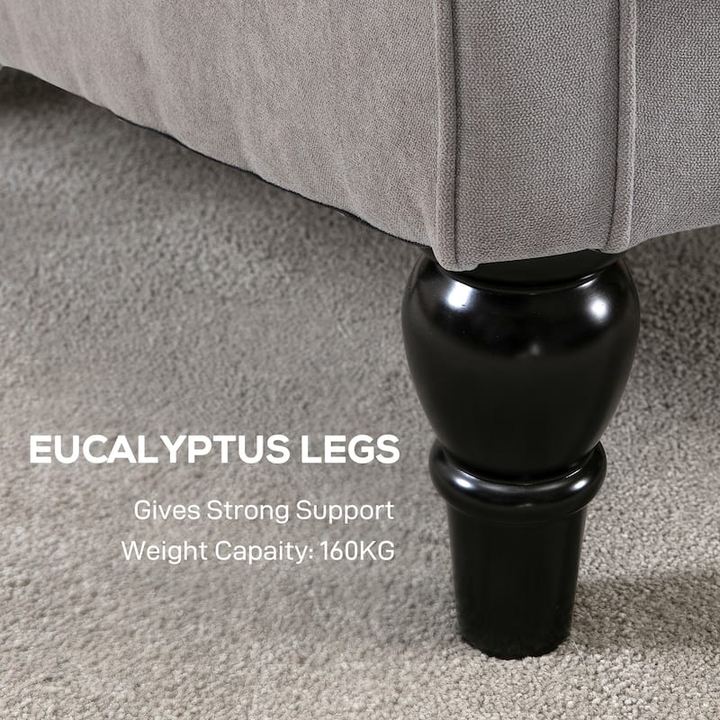 HOMCOM Copper Grove Guanta Tufted Wood Leg Accent Chair